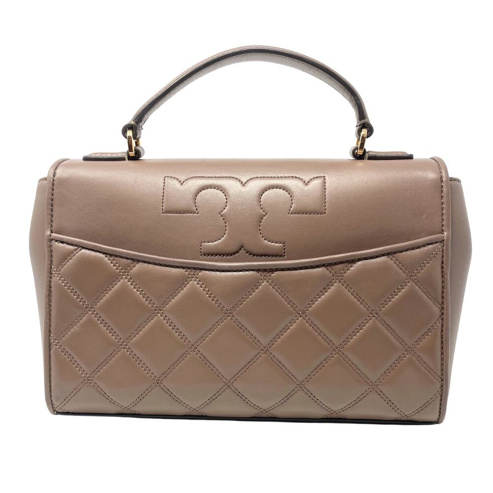 Tory Burch Bag Crossbody Purse Top Handle Savannah Quilted Leather Blush Pink - Picture 4 of 10